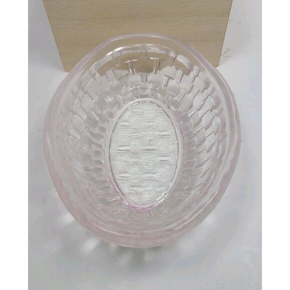 L.E. Smith Pink Glass Bunny Rabbit On Nest 4.5" Trinket Candy Dish VGUC Gorgeous - Picture 8 of 8